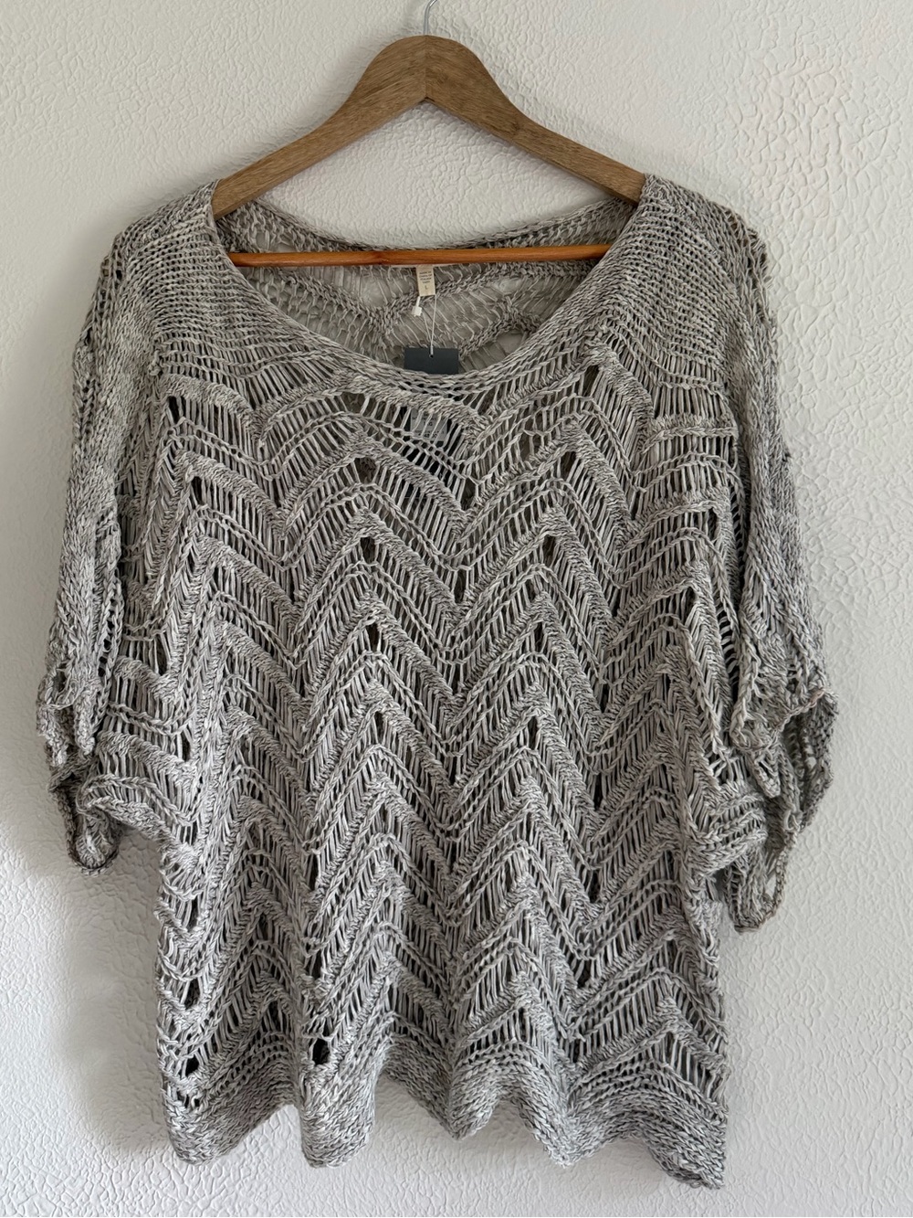 Eileen Fisher Bateau Neck Dolman Sleeve Open Knit Sweater - NWT